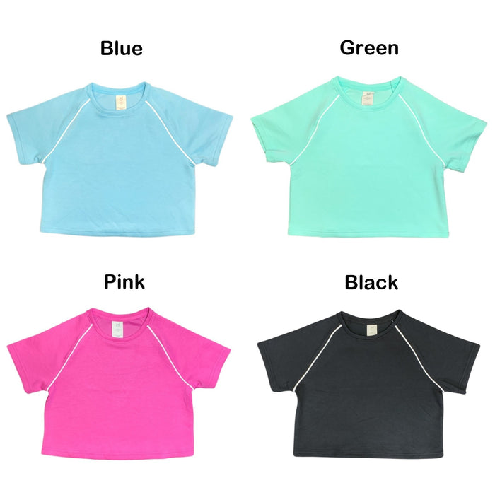 Member's Mark Girls Sandwash Tee, Short Sleeve, Crewneck with Contrast Piping