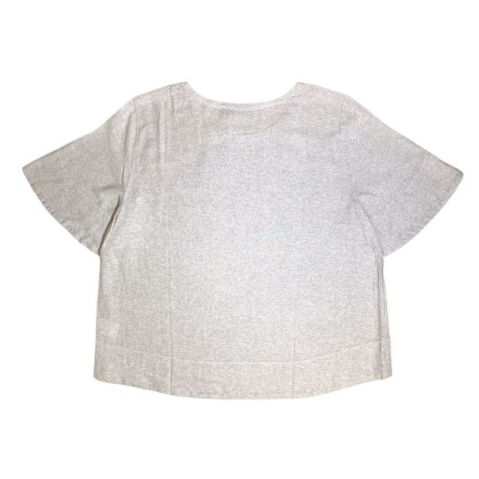 Rafaella Women's Short Sleeve Linen Blend Top, Relaxed Fit with High-Low Hem