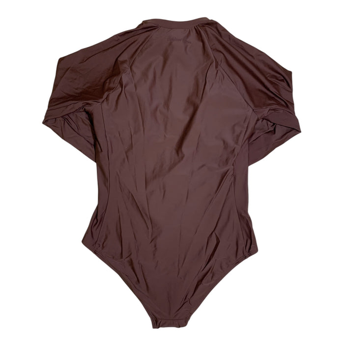Outdoor Voices Women's Long Sleeve Front Zip Surfsuit, Highleg Bikini Silhouette