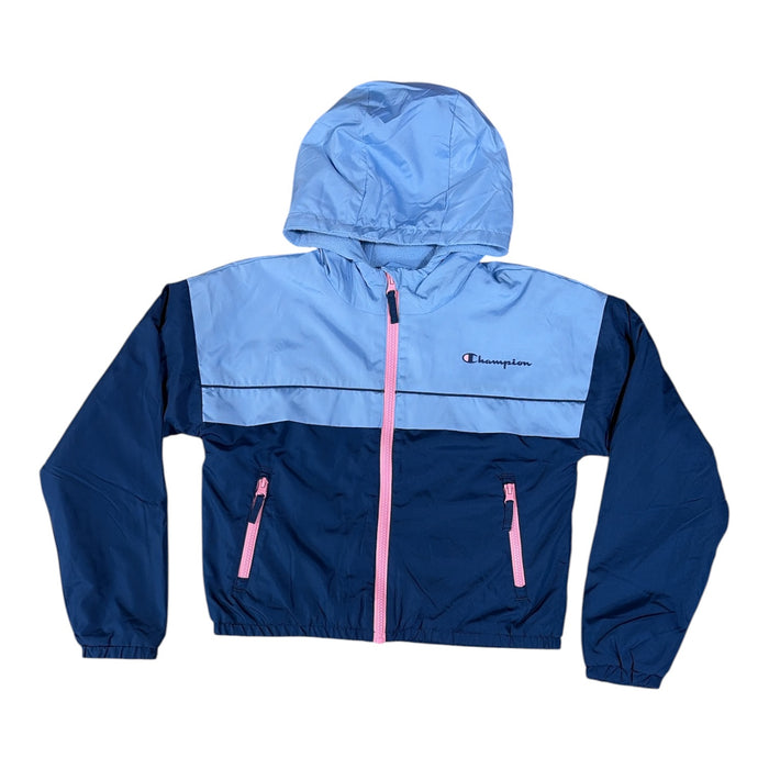 Champion Girls Regular Fit Fleeced Lined Colorblocked Windbreaker Jacket