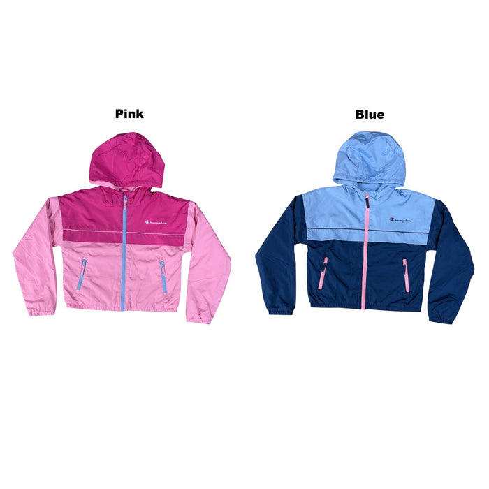 Champion Girls Regular Fit Fleeced Lined Colorblocked Windbreaker Jacket