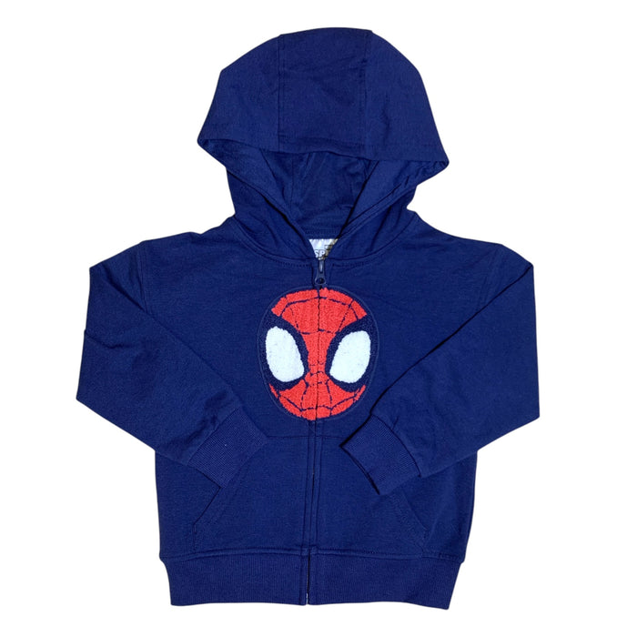 Licensed Character Toddler Boy's Front Zip Hooded Jacket with Chenille Applique