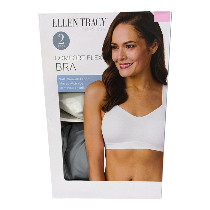 Ellen Tracy Women's 2-Pack Wirefree Adjustable Push Strap Comfort Flex Bra