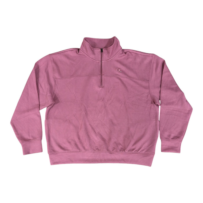 Champion Women's Regular Fit Air Layer Ribbed Quarter-Zip Mock Neck Pullover