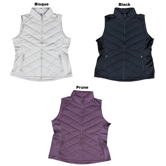 Free Country Women's Lightweight Full Zip Stand Collar Quilted Vest