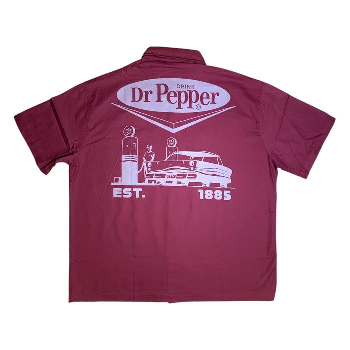 Licensed Men's Button-Up Short Sleeve Collared Workwear Shirt