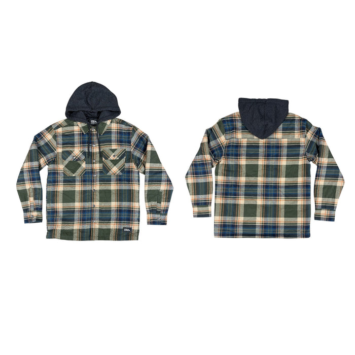 Eddie Bauer Men's lightweight Hooded Collared Button-Up Shacket