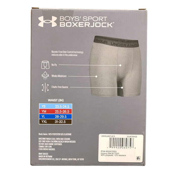 Under Armour Boy's Sport Boxerjock Performance No-Fly Boxer Brief 3-Pack