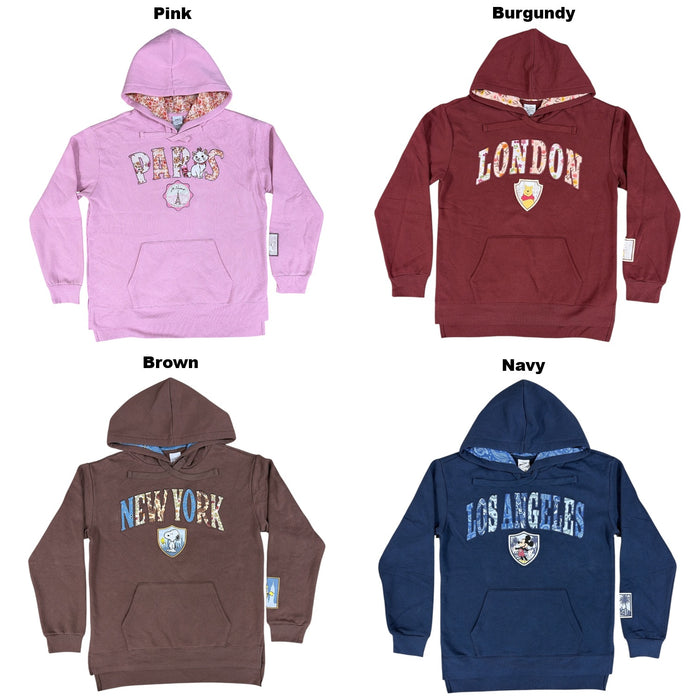 Freeze Women's Relaxed Fit Character Patchwork Destination Brushed Fleece Hoodie