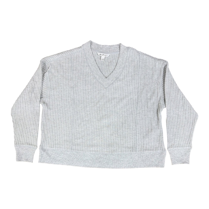 Seven7 Women's Soft And Cozy Waffle V-Neck Long Sleeve Comfortable Top