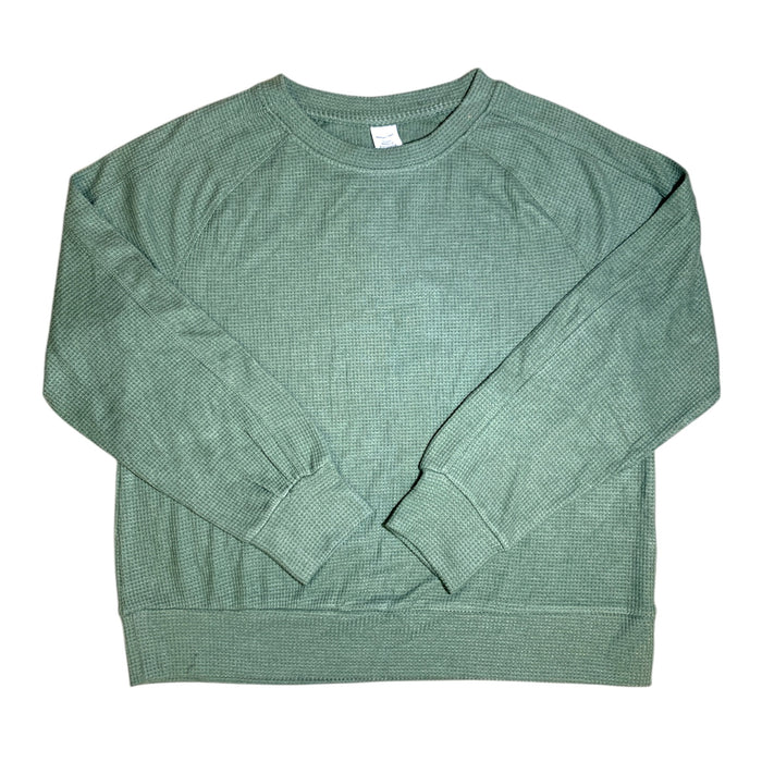 Member's Mark Women's Waffle-Knit Pullover with Thumbhole Cuffs and Side Vents
