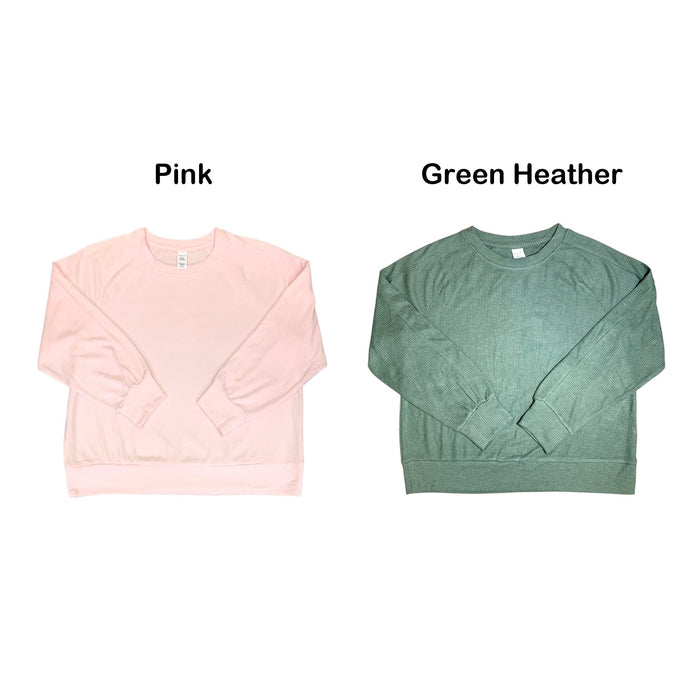 Member's Mark Women's Waffle-Knit Pullover with Thumbhole Cuffs and Side Vents