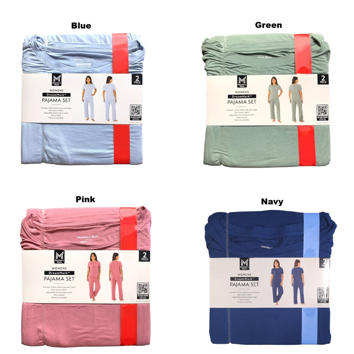 Member's Mark Women's DreamMark Short Sleeve Tee & Pant Pajama Set