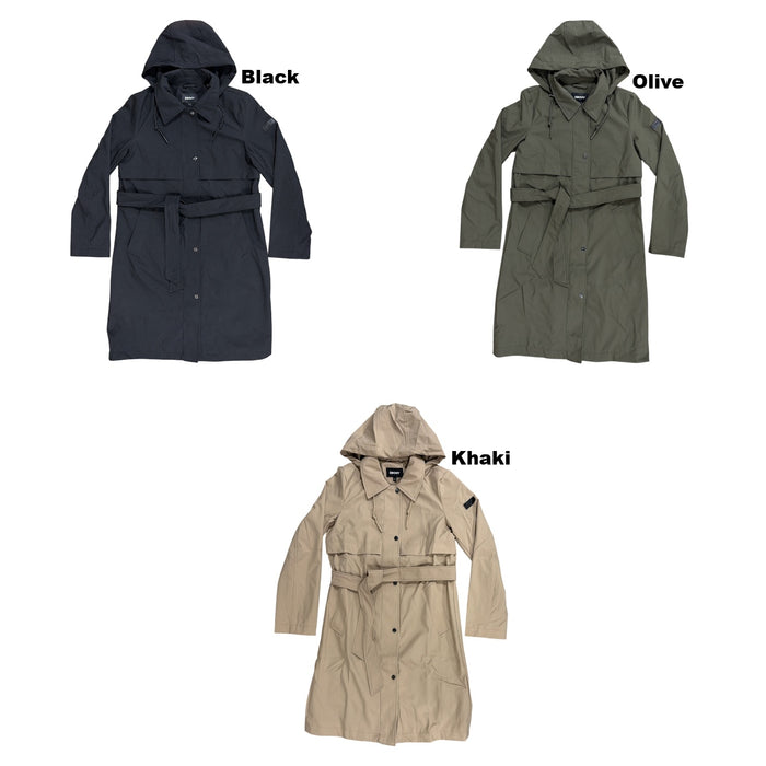 DKNY Women's Classic Fit Single Breasted Hooded Trench Coat