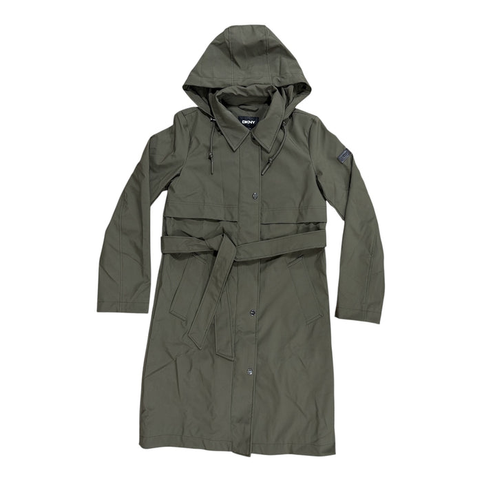 DKNY Women's Classic Fit Single Breasted Hooded Trench Coat