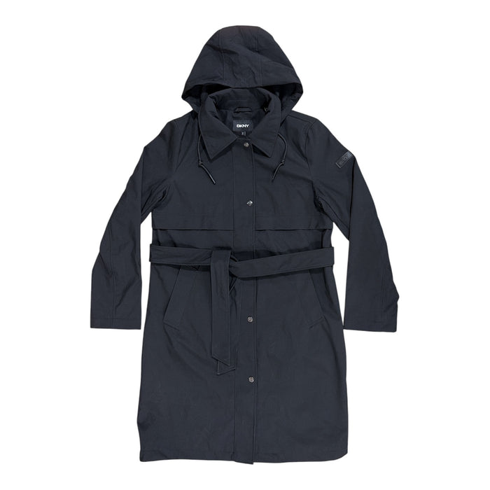 DKNY Women's Classic Fit Single Breasted Hooded Trench Coat