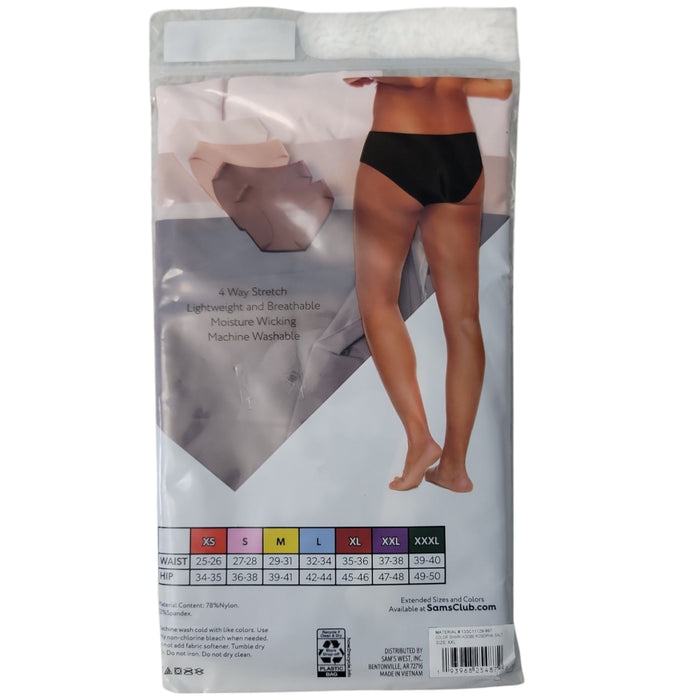 Member's Mark Ladies 4 Way Stretch Moisture Wicking Hipster Underwear, 4 Pack