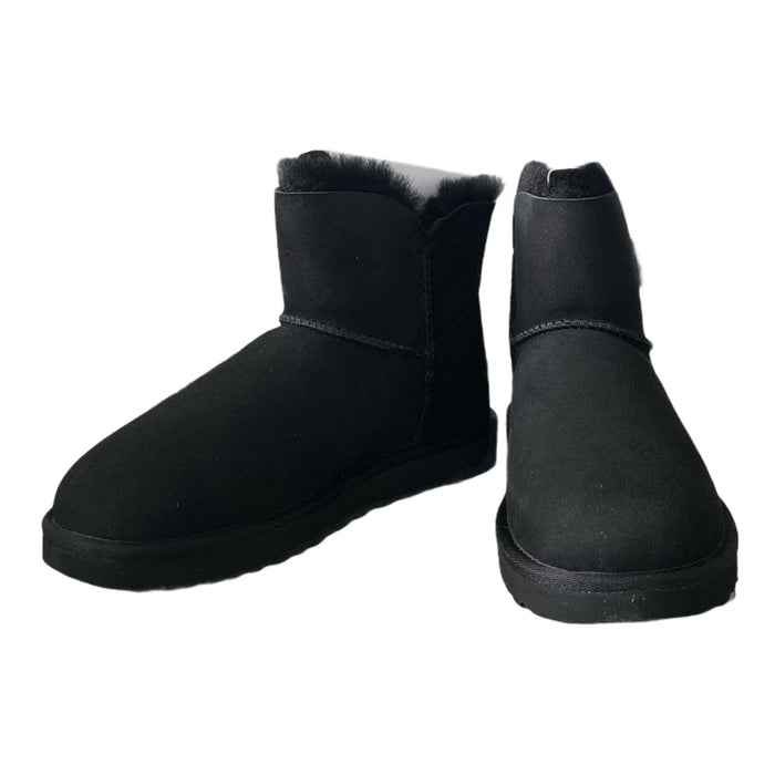 UGG Women's Mini Bailey Button II Sheepskin Suede Pull On Boot