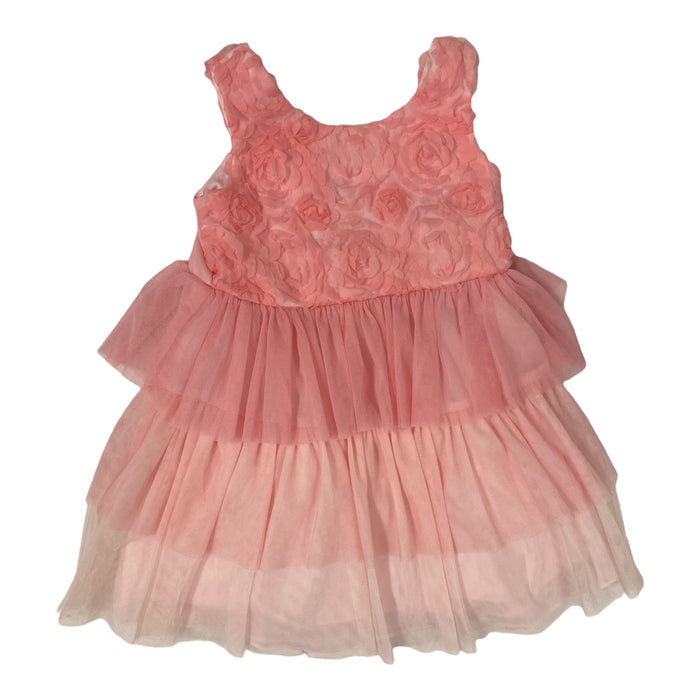 Bonnie Jean Girl's Party Ruffled Tiered Petticoat Knee Length Dress