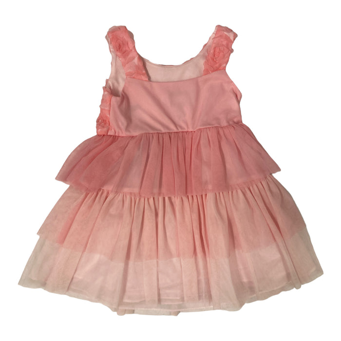 Bonnie Jean Girl's Party Ruffled Tiered Petticoat Knee Length Dress