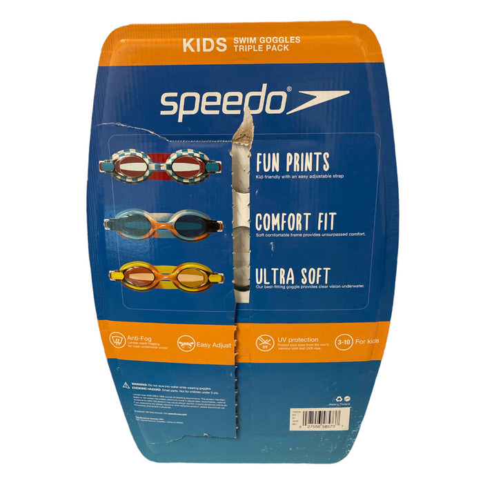 Speedo Youth Ultra Soft Comfort Fit Swim Goggles Triple Pack