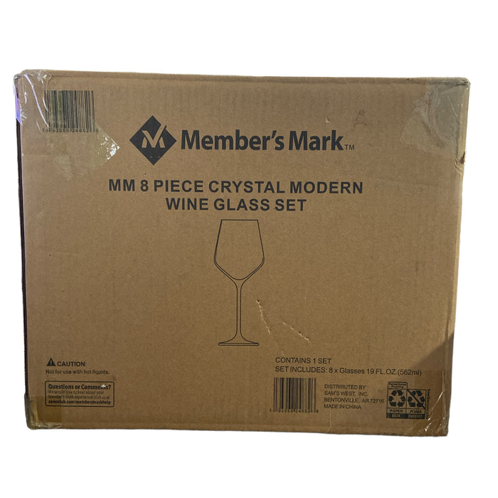 Members Mark 8 piece All Purpose Crystal Wine Glass Set