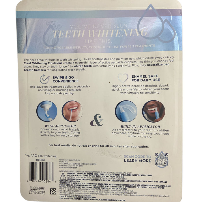 Crest Whitening Emulsions Bad Breath Germ Killer + Hydrowhite Treatment