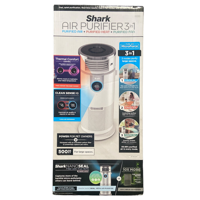 Shark HC455 3-in-1 Max Air Purifier, Heater, Fan, w/NanoSeal HEPA, Cleansense IQ