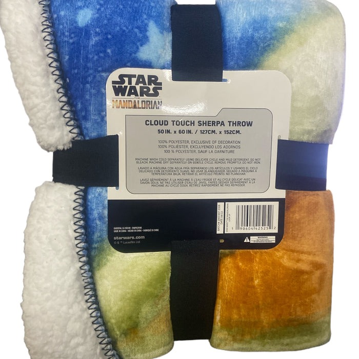 Star Wars Mandalorian Cloud Touch Sherpa Throw Blanket Baby Yoda Grogu