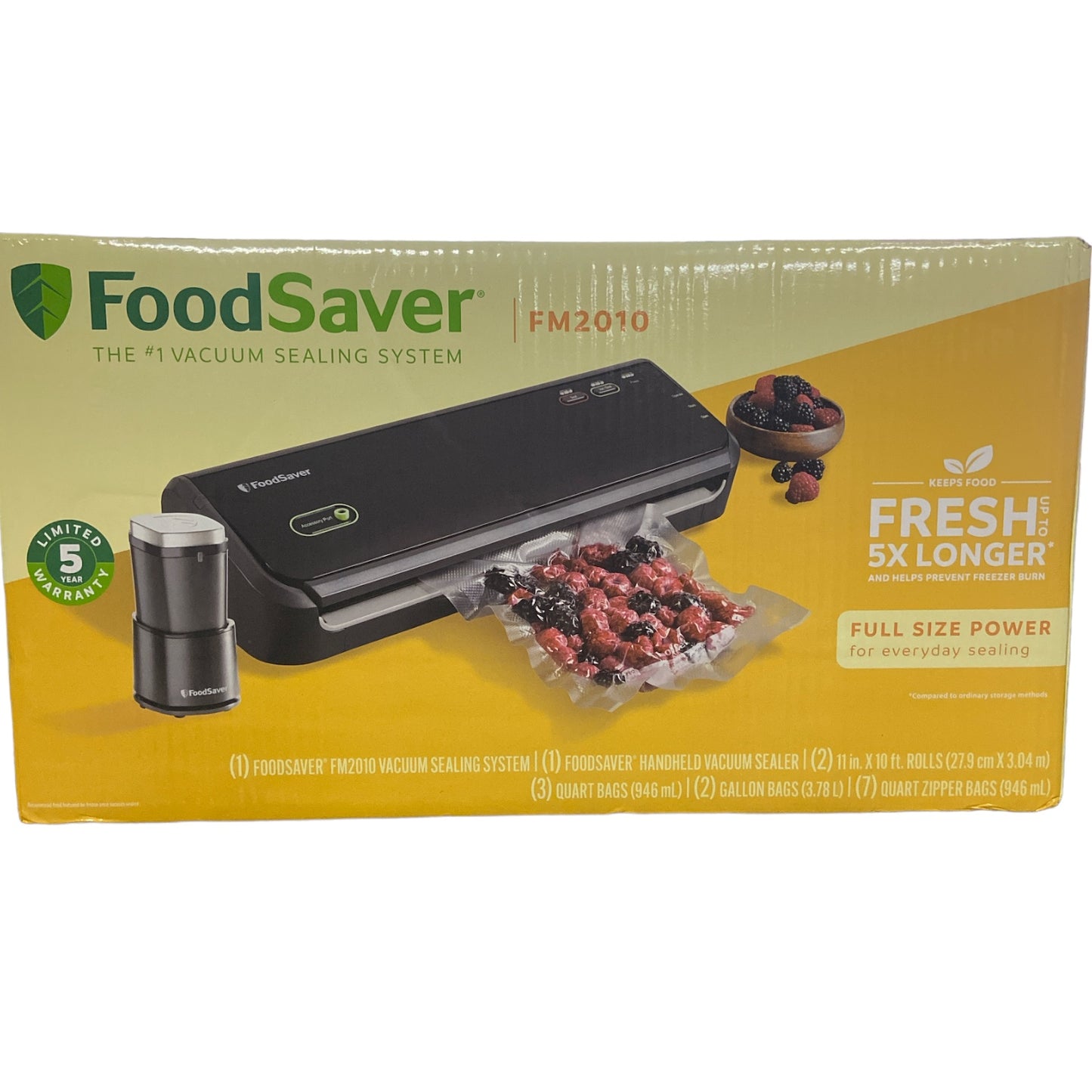FoodSaver FM2010 Vacuum Sealer Machine, Handheld, Rolls, Bonus Pack, Black