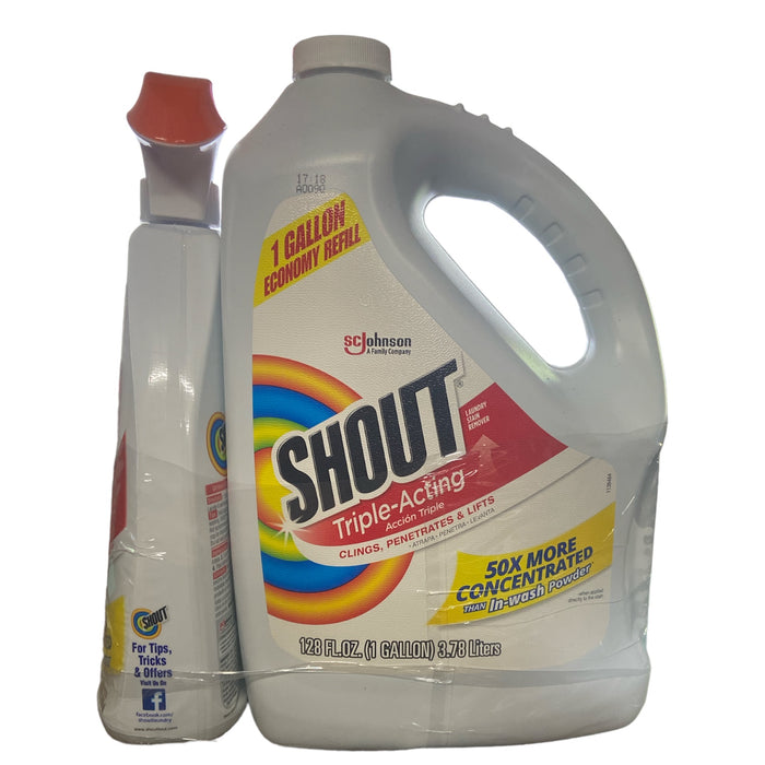 Shout Stain Remover with Extendable Trigger Hose -128 Oz + 22 Oz. (1)