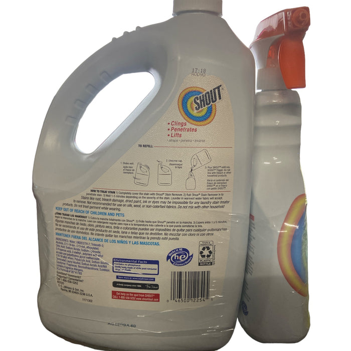 Shout Stain Remover with Extendable Trigger Hose -128 Oz + 22 Oz. (1)