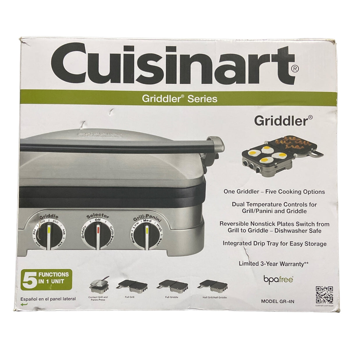Cuisinart 51 Function Contact Countertop Grill Panini Press Griddler