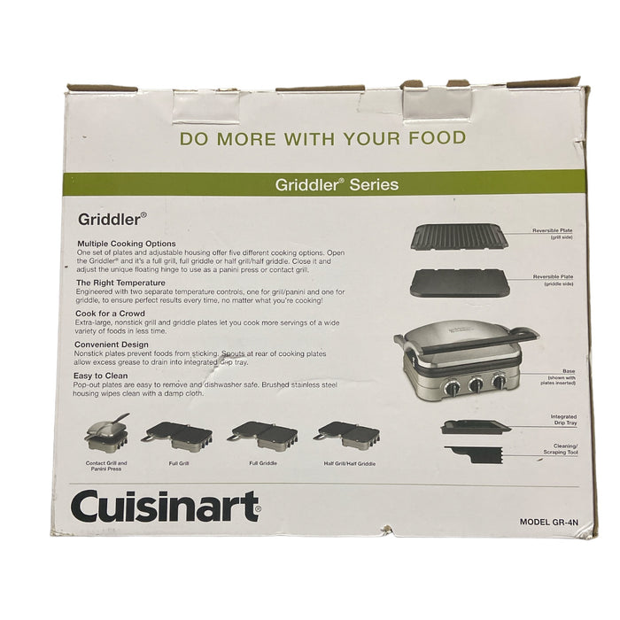 Cuisinart 5-1 Function Contact Counter-top Grill Panini Press Griddler Gourmet