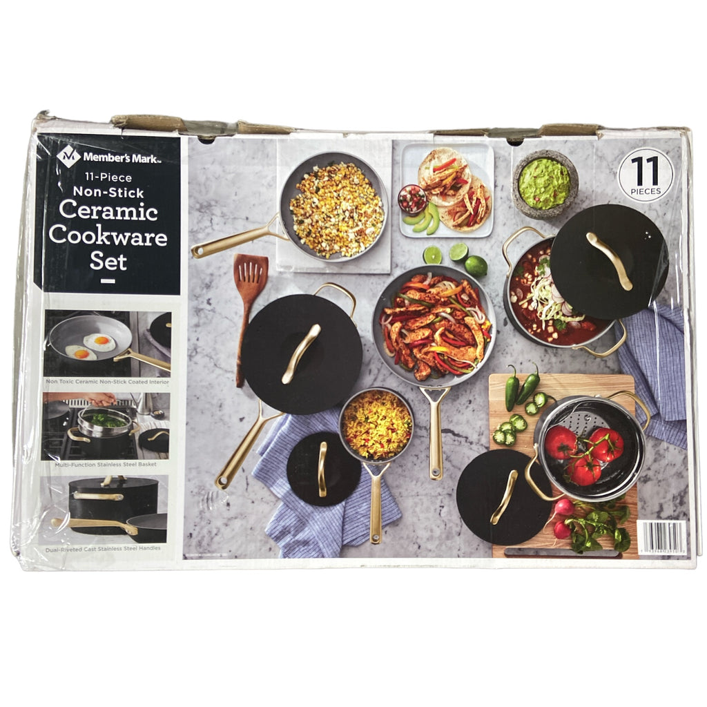 Member's Mark 3-Piece Modern Ceramic Fry Pan Set (Grey)