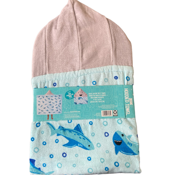 Members Mark Kids Hooded Towel, with Hand Pockets, Shark