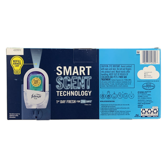 Febreze Plug 5 Count Refills, 3 Linen and Sky & 2 Gain Original Scents