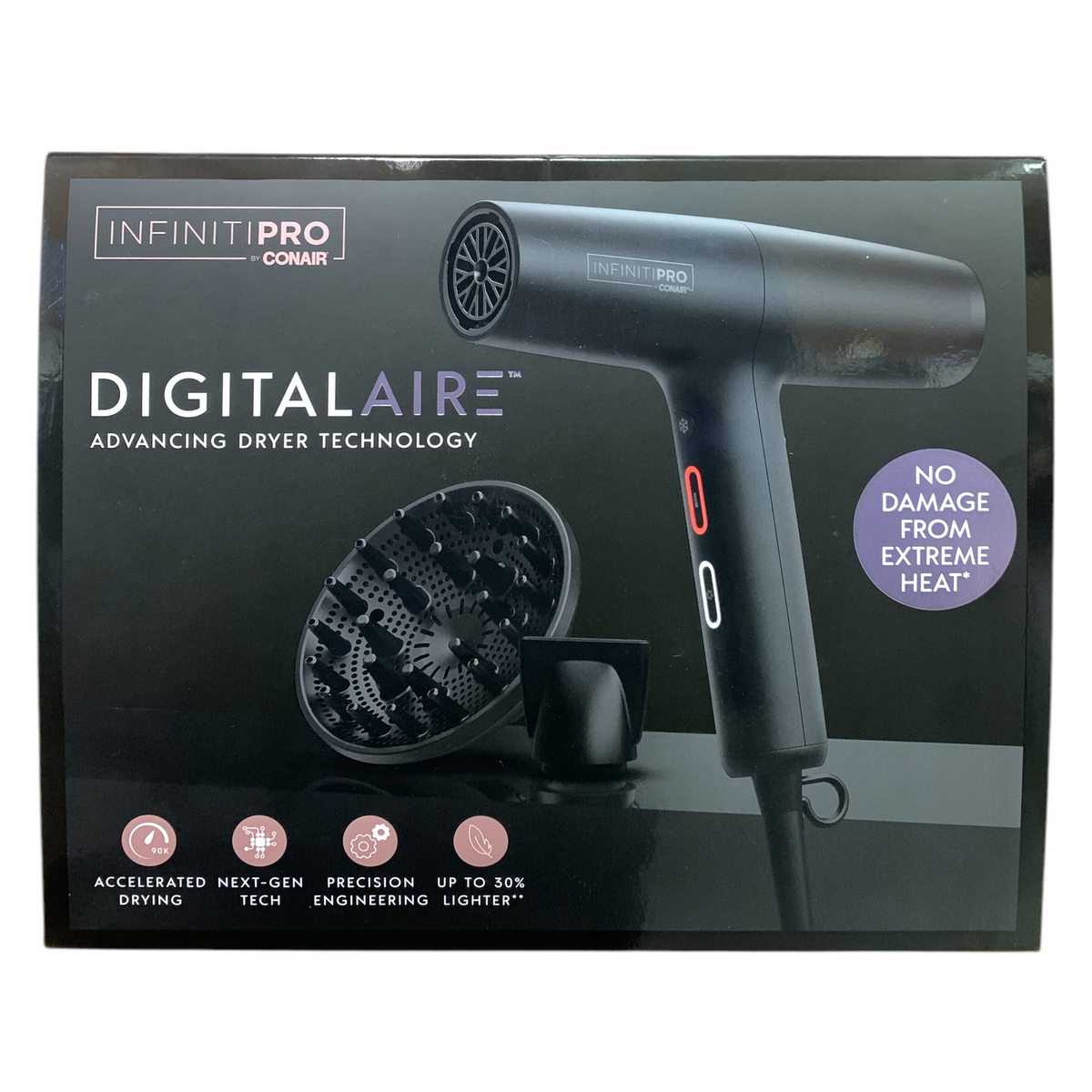 InfinitiPRO by Conair DigitalAIRE Hair Dryer with Brush, Volumizer & C ...