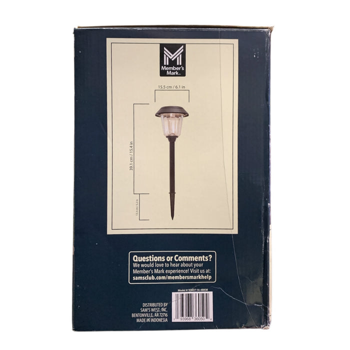 Member's Mark 4-Piece LED Solar Path Lights - Matte Black