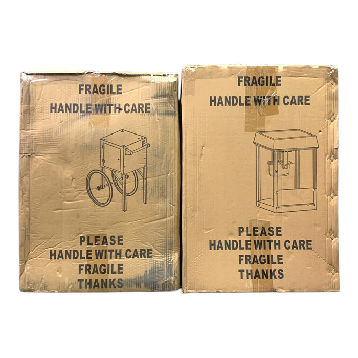 Gold Medal Fun Pop 4 oz. Popcorn Machine & Cart, 2404 & 2649CR (Red)