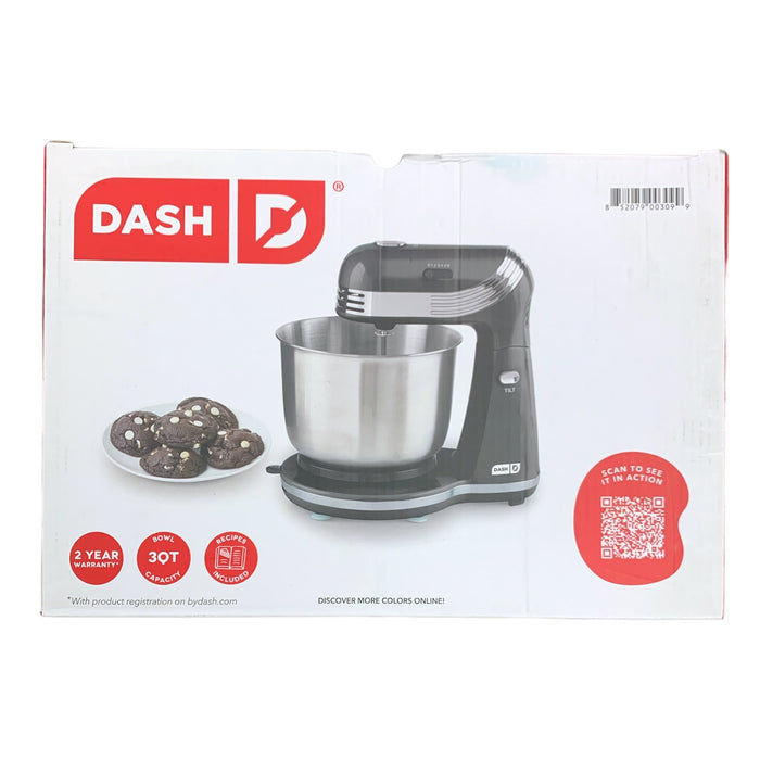 Dash Everyday Electric Stand Mixer, 6-Speed, 3-Quart Bowl, Black