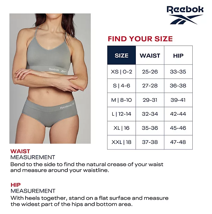 Reebok Women's 5-Pack Tag-Free Soft Seamless Hipster