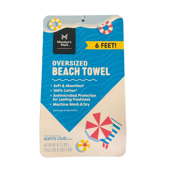 Member's Mark Oversized Adult Beach Towel, Summer Breeze, 40x72