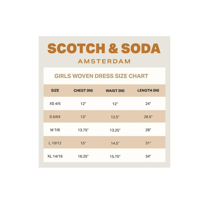 Scotch & Soda Girls Woven Dress, Classic Fit with Elastic Waistband