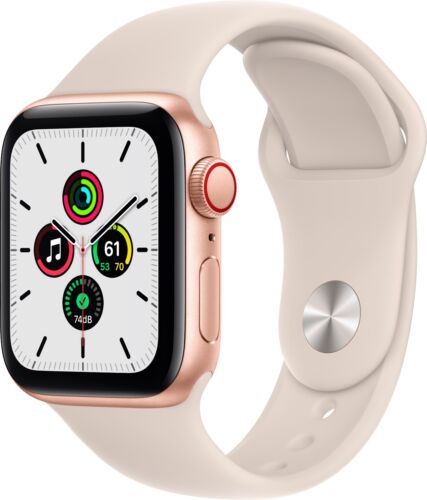 Apple Watch SE (2022) 40mm Starlight Aluminum Case with Sport Band, S/M (GPS)