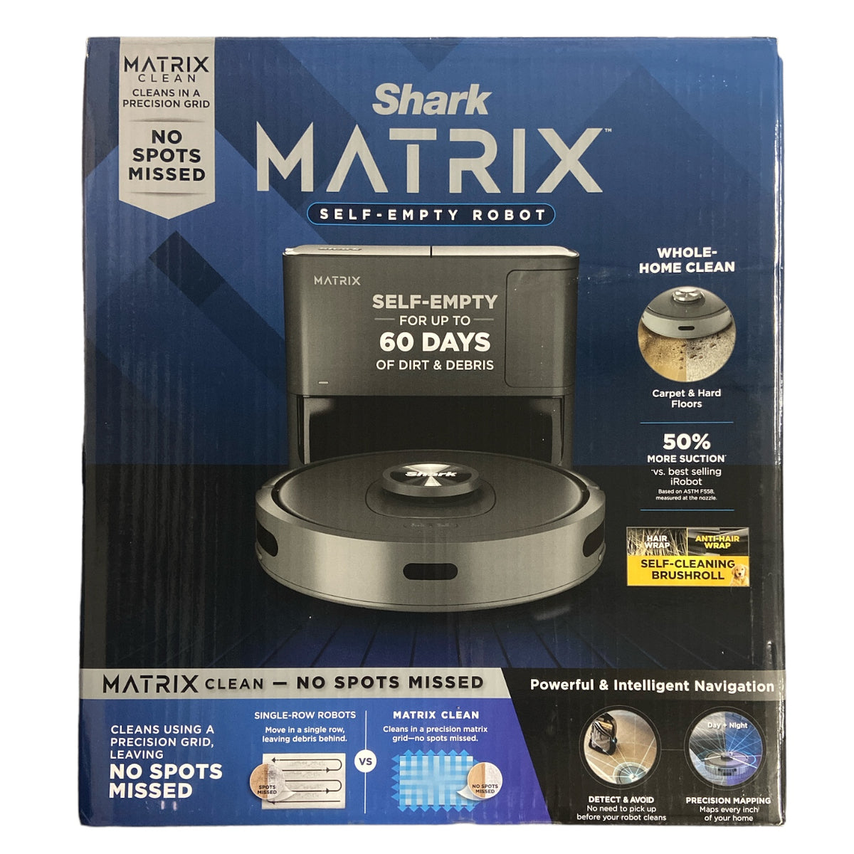 Clean Matrix Shark Matrix Self-Emptying Robot Vacuum With 60 Day Dock, Precision Ho ...