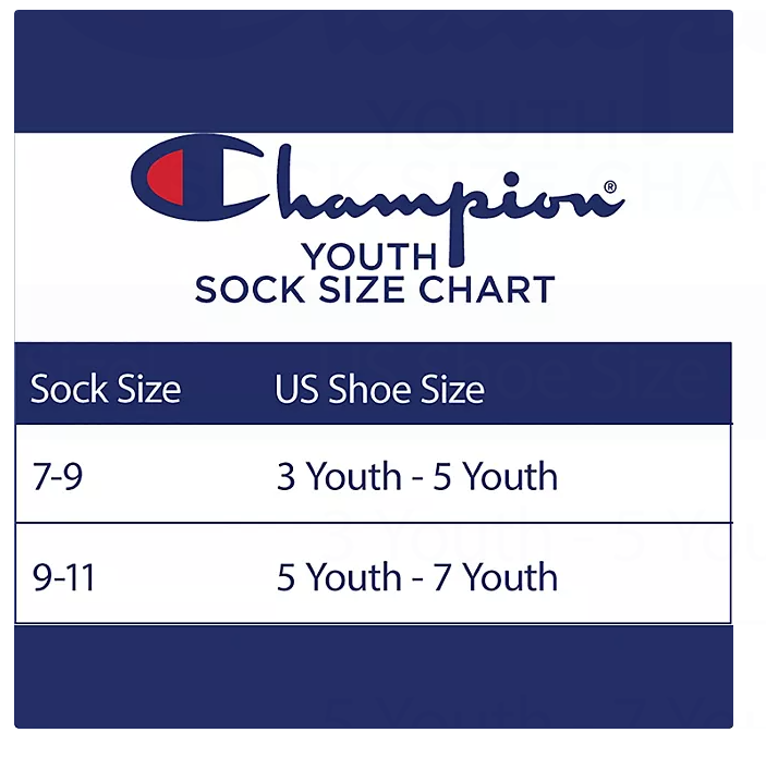 Champion boy size chart best sale