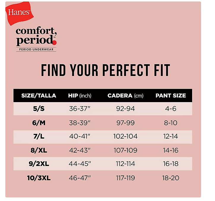 Hanes Comfort Women's 4-Pack Moderate Absorbency Period Brief