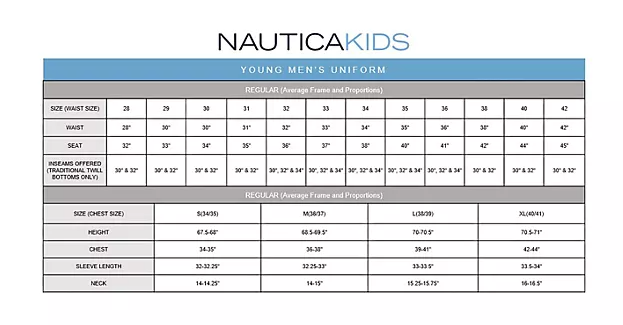Nautica Young Men's Modern Fit Button & Zip Fly Uniform Pant